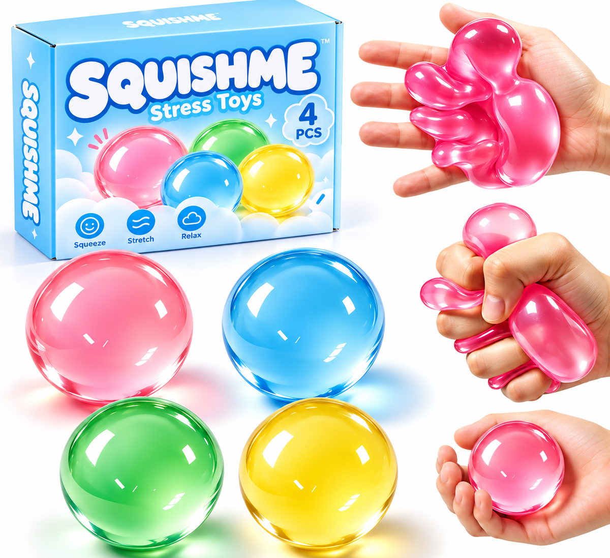 SQUISHME Coconut Slow Rise - 4 Pack